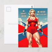 Grappige  Stijl Sovjet USSR Gym Spier Humor Briefkaart (Voorkant / Achterkant)