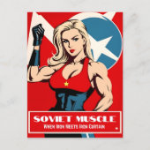 Grappige  Stijl USSR Sovjet Fitness Gym Humor Briefkaart (Voorkant)