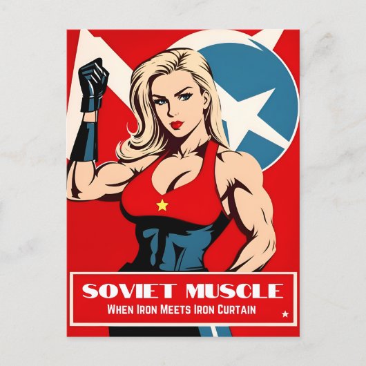 Grappige  Stijl USSR Sovjet Fitness Gym Humor Briefkaart (Voorkant)