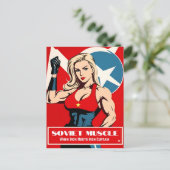 Grappige  Stijl USSR Sovjet Fitness Gym Humor Briefkaart (Staand voorkant)