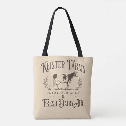 Grappige  stijl vee Boerderij grap teken crème Tote Bag (Achterkant)
