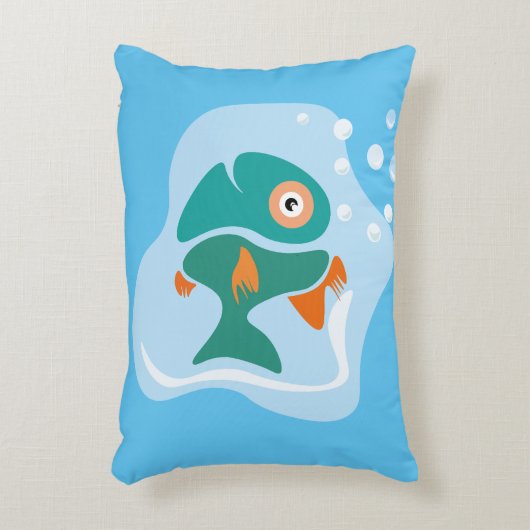 Grappige stijlvolle vis accent kussen (Voorkant(Verticaal))