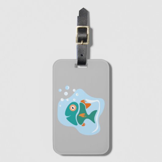 Grappige stijlvolle vis bagagelabel (Voorkant (verticaal))