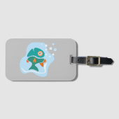 Grappige stijlvolle vis bagagelabel (Voorkant (horizontaal))