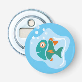 Grappige stijlvolle vis button flesopener