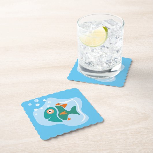 Grappige stijlvolle vis kartonnen onderzetters (Insitu)