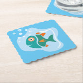 Grappige stijlvolle vis kartonnen onderzetters (Gebogen)