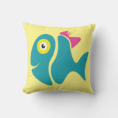 Grappige stijlvolle vis kussen (Voorkant)