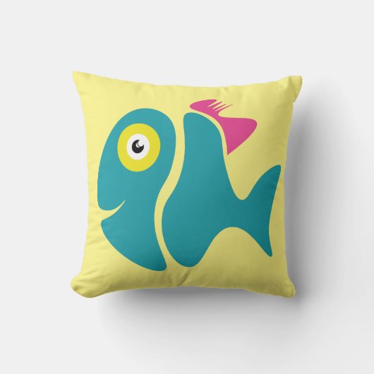 Grappige stijlvolle vis kussen (Voorkant)