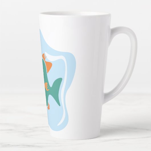 Grappige stijlvolle vis latte mok (Rechts)