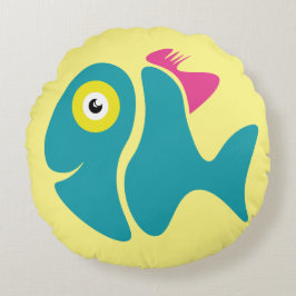 Grappige stijlvolle vis rond kussen