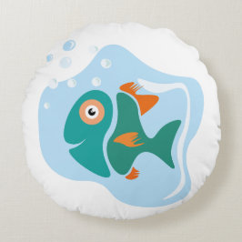 Grappige stijlvolle vis rond kussen