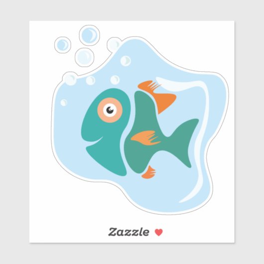 Grappige stijlvolle vis sticker (Vel)