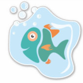 Grappige stijlvolle vis sticker (Voorkant)