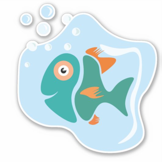 Grappige stijlvolle vis sticker (Voorkant)