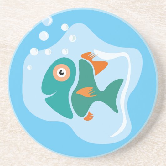 Grappige stijlvolle vis zandsteen onderzetter (Voorkant)