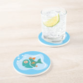 Grappige stijlvolle vis zandsteen onderzetter (Zijkant)