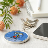 Grappige Stingray drummer cartoon Sleutelhanger (Zijkant)