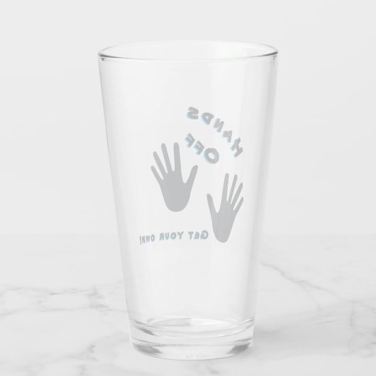 Grappige stinkende "handen af... Pak je eigen!" Glas (Achterkant)