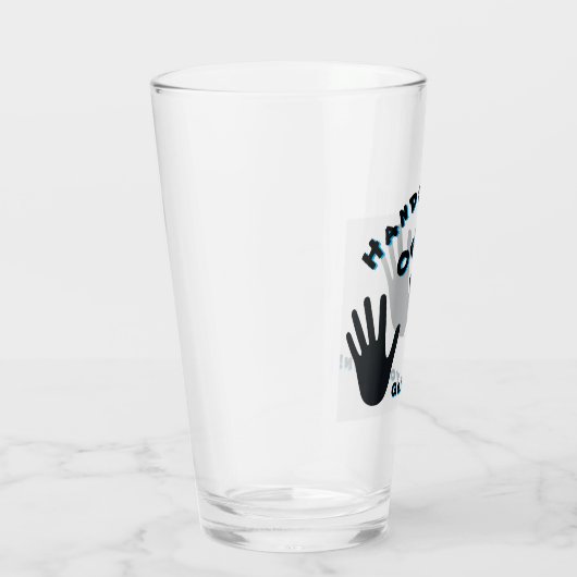 Grappige stinkende "handen af... Pak je eigen!" Glas (Rechts)