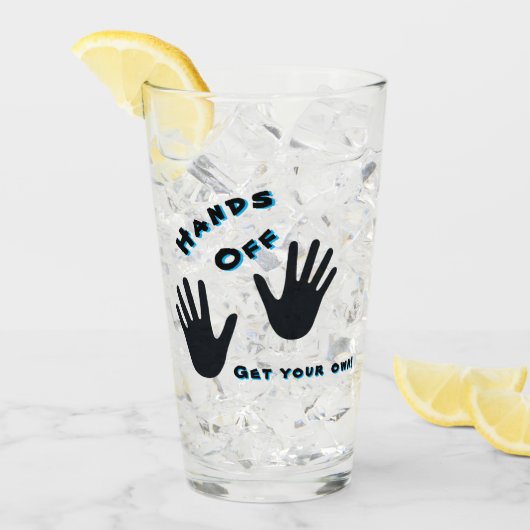 Grappige stinkende "handen af... Pak je eigen!" Glas (Voorkant ijs)