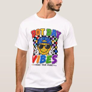 Grappige Stippen Dag Sfeer Lachend Gezicht Kleurri T-shirt