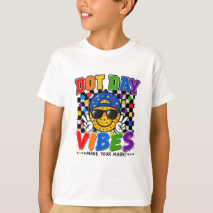 Grappige Stippen Dag Sfeer Lachend Gezicht Kleurri T-shirt