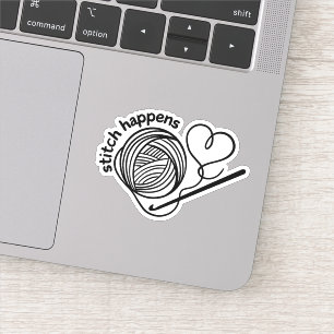 Grappige Stitch Gebeurt Haak Waterdicht Sticker