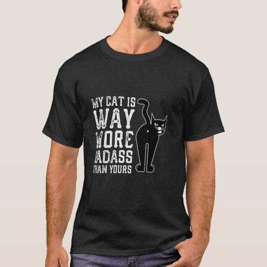 Grappige stoere kat katten t-shirt (Voorkant)