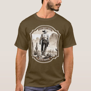 Grappige stoïcijnse Amerikaanse westerne cowboy ve T-shirt