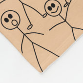 Grappige stokfiguren overal op print fleece deken (Hoek)