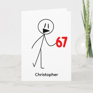 Grappige Stokfiguur 67 Meme Verjaardag Kaart