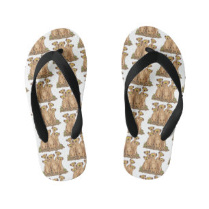 Grappige stokstaartjes familie cartoon illustratie kinder teenslippers