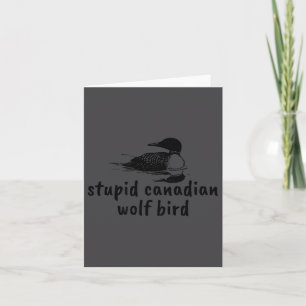 Grappige Stomme Canadese Wolf Vogel Duiker Kaart