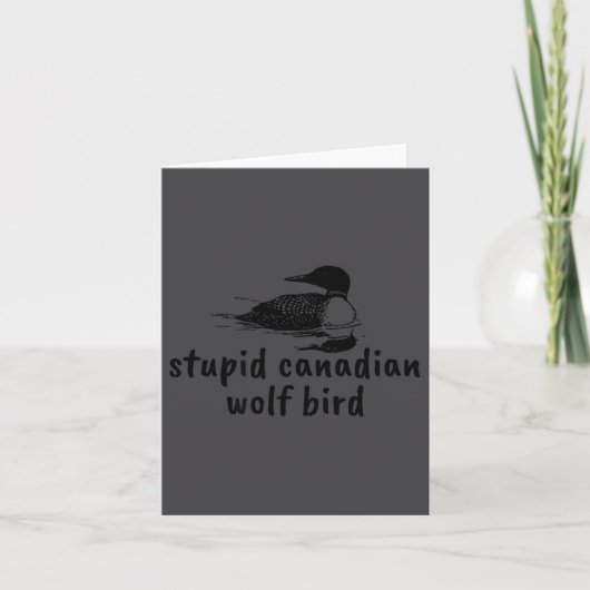 Grappige Stomme Canadese Wolf Vogel Duiker Kaart (Voorkant)