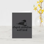 Grappige Stomme Canadese Wolf Vogel Duiker Kaart (Gele Bloem)