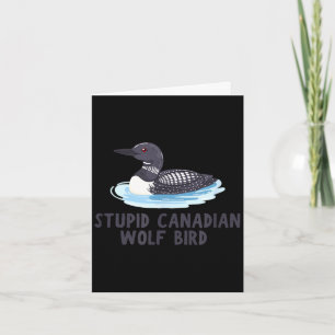 Grappige stomme Canadese wolf vogel duiker  Kaart