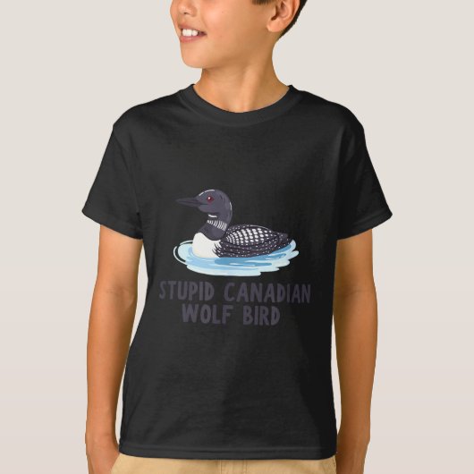 Grappige stomme Canadese wolf vogel duiker  T-shirt (Voorkant)