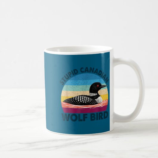 Grappige Stomme Canadese Wolf Vogel Sarcastisch Koffiemok (Rechts)
