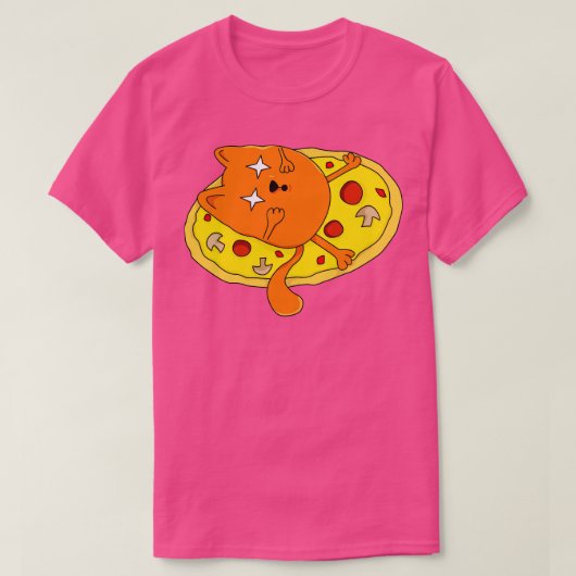Grappige Stoned Pizza Kat T-shirt (Design voorkant)