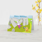 Grappige stonehenge gelukkige verjaardag kaart (Gele Bloem)