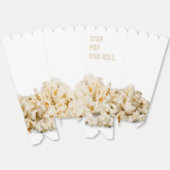 Grappige Stop Pop & Roll Witte Popcorn Bedankdoosjes (Ongevouwen)
