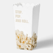 Grappige Stop Pop & Roll Witte Popcorn Bedankdoosjes (Voorkant)