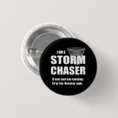 Grappige Storm Jager Zwart Ronde Button 3,2 Cm (Voorkant /achterkant)