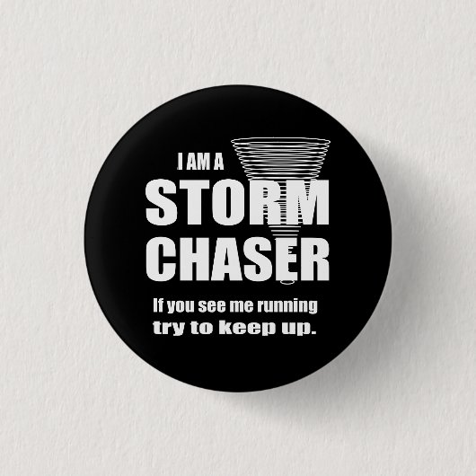 Grappige Storm Jager Zwart Ronde Button 3,2 Cm (Voorkant)