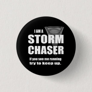 Grappige Storm Jager Zwart Ronde Button 3,2 Cm