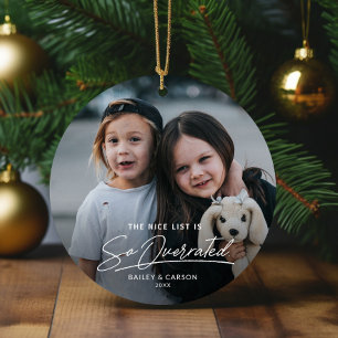 Grappige Stoute De Nice Lijst Foto Kerstmis Keramisch Ornament