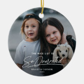 Grappige Stoute De Nice Lijst Foto Kerstmis Keramisch Ornament (Voorkant)