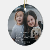 Grappige Stoute De Nice Lijst Foto Kerstmis Keramisch Ornament (Links)