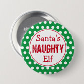 Grappige Stoute Elf Kerst Knop Speld Ronde Button 7,6 Cm (Voorkant /achterkant)